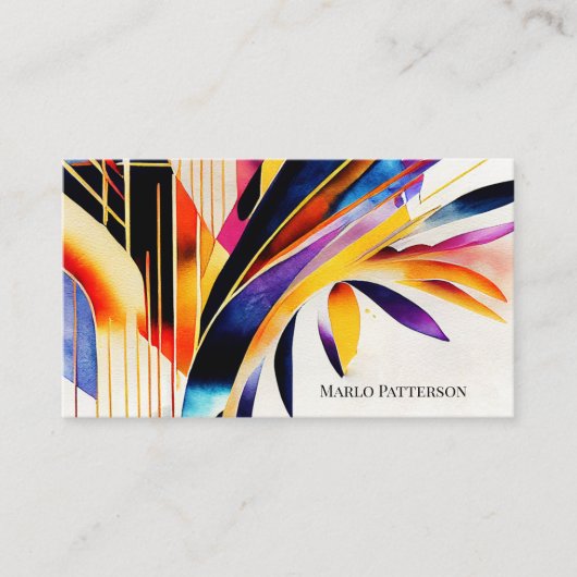 Farbenfrohe moderne Abstrakte Kunst Visitenkarte (Vorderseite)