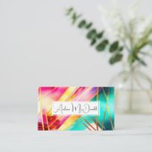 Farbenfrohe moderne Abstrakte Kunst Visitenkarte (Stehend Vorderseite)