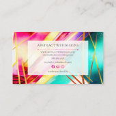 Farbenfrohe moderne Abstrakte Kunst Visitenkarte (Rückseite)