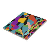 Farbenfrohe, moderne abstrakte Kunstkunst, blaues Fliese (Seite)