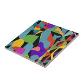 Farbenfrohe, moderne abstrakte Kunstkunst, blaues Fliese (Seite)