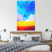 Farbenfrohe moderne Abstrakte Landschaft Malerei A Leinwanddruck (Insitu (Schlafzimmer))