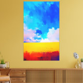 Farbenfrohe moderne Abstrakte Landschaft Malerei A Leinwanddruck (Insitu (Wohnzimmer))