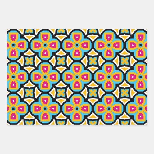 Farbenfrohe moderne Abstrakte Mosaikmuster Geschenkpapier Set (Vorderseite 2)