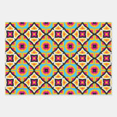 Farbenfrohe moderne Abstrakte Mosaikmuster Geschenkpapier Set (Vorderseite)