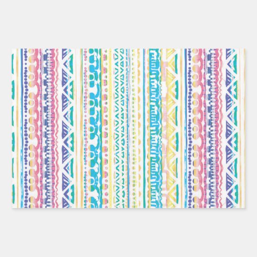 Farbenfrohe moderne Abstrakte Muster Geschenkpapier Set (Vorderseite 2)