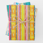 Farbenfrohe moderne Abstrakte Muster Geschenkpapier Set (Beispiel)