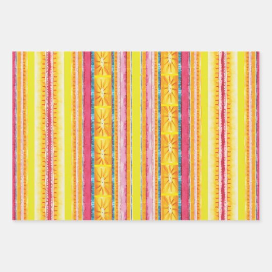 Farbenfrohe moderne Abstrakte Muster Geschenkpapier Set (Vorderseite)