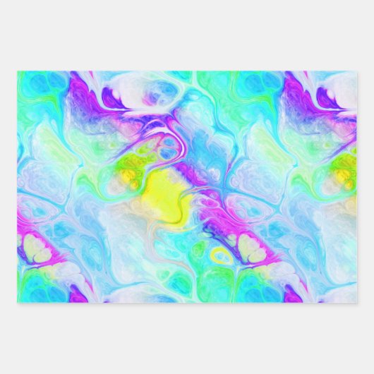 Farbenfrohe moderne Abstrakte Muster Geschenkpapier Set (Vorderseite)