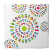 Farbenfrohe moderne abstrakte Sonnenblumen Fliese (Vorderseite)