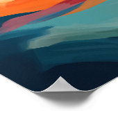 Farbenfrohe, moderne Abstrakte Sonnenuntergänge üb Poster (Ecke)