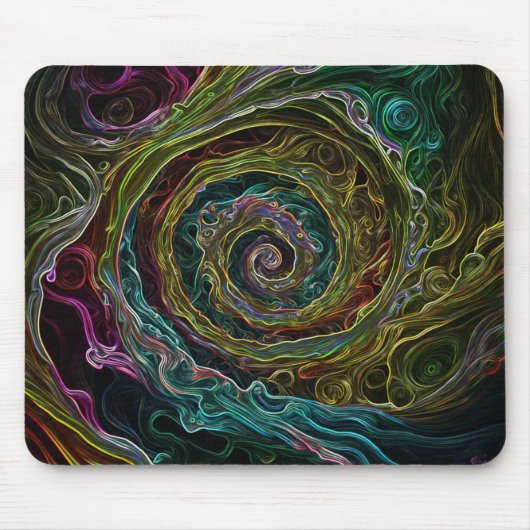 Farbenfrohe moderne Abstrakte Spirale Mousepad (Vorne)