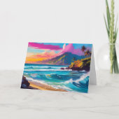 Farbenfrohe moderne Abstrakte Strandlandschaft Karte (Vorderseite)