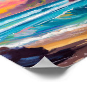 Farbenfrohe moderne Abstrakte Strandlandschaft Poster (Ecke)