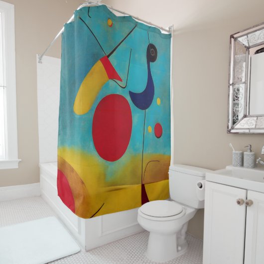 Farbenfrohe, moderne Abstrakte Straßenläufer Duschvorhang (Beispiel)