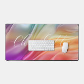 Farbenfrohe moderne Abstrakte Wave Personalisierte Schreibtischunterlage (Tastatur & Maus)