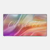 Farbenfrohe moderne Abstrakte Wave Personalisierte Schreibtischunterlage (Vorderseite)