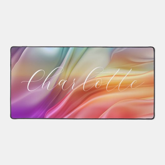 Farbenfrohe moderne Abstrakte Wave Personalisierte Schreibtischunterlage (Vorderseite)