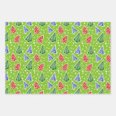 Farbenfrohe, moderne abstrakte Weihnachtsbäume Geschenkpapier Set (Vorderseite 2)