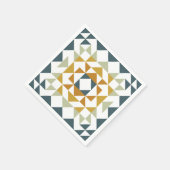 Farbenfrohe moderne Aquamarine Geometrie des Quilb Serviette (Ecke)