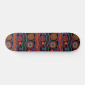 Farbenfrohe moderne australische Dot Art Tribal Mu Skateboard (Horizontal)