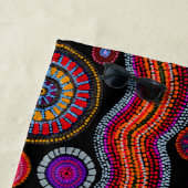 Farbenfrohe moderne australische Dot Art Tribal Mu Strandtuch (Beispiel)