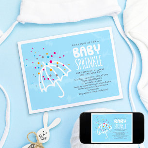 Farbenfrohe moderne Baby Sprinkle Einladung