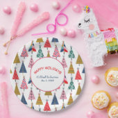 Farbenfrohe, moderne Baumuster Muster Papierplatte Pappteller (Party)