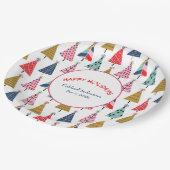 Farbenfrohe, moderne Baumuster Muster Papierplatte Pappteller (Schrägansicht)