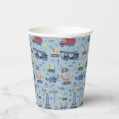 Farbenfrohe, moderne Bauwagen Geburtstag Pappbecher (Rechts)