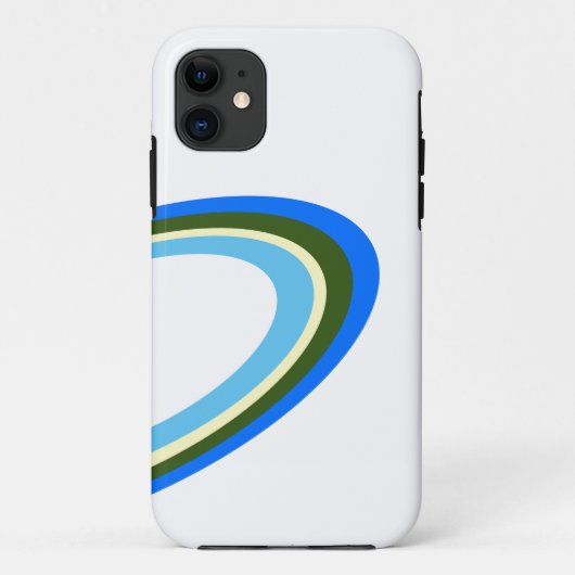 Farbenfrohe, moderne blaugrüne Ringe auf knallig w Case-Mate iPhone Hülle (Rückseite)