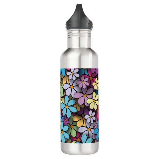 Farbenfrohe moderne Blume Edelstahlflasche (Links)
