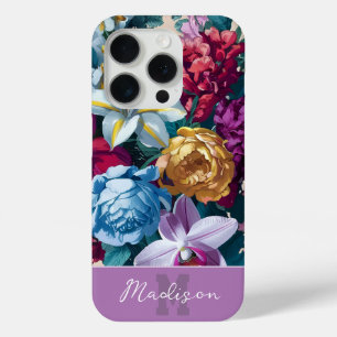 Farbenfrohe, moderne blumenmonogramm iPhone-Gehäus Case-Mate iPhone Hülle
