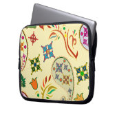Farbenfrohe moderne Blumenmuster Laptopschutzhülle (Vorderseite Links)