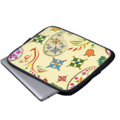 Farbenfrohe moderne Blumenmuster Laptopschutzhülle (Vorne Knopf)