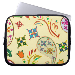 Farbenfrohe moderne Blumenmuster Laptopschutzhülle