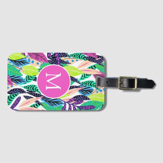 Farbenfrohe moderne botanische Monographie Gepäckanhänger (Vorderseite (Horizontal))