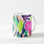 Farbenfrohe moderne botanische Monographie Kaffeetasse (VorderseiteRechts)