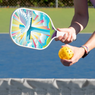 Farbenfrohe, moderne Christliche Paddel Pickleball Schläger