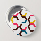 Farbenfrohe, moderne, coole Zickzack Formen Button (Vorne & Hinten)