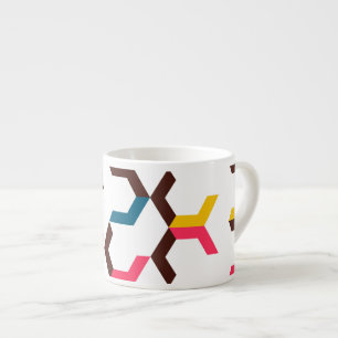 Farbenfrohe, moderne, coole Zickzack Formen Espressotasse