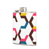 Farbenfrohe, moderne, coole Zickzack Formen Flachmann (Links)