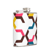 Farbenfrohe, moderne, coole Zickzack Formen Flachmann (Rechts)