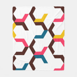 Farbenfrohe, moderne, coole Zickzack Formen Fleecedecke
