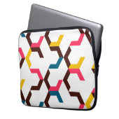 Farbenfrohe, moderne, coole Zickzack Formen Laptopschutzhülle (Vorderseite Links)