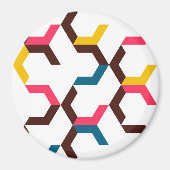 Farbenfrohe, moderne, coole Zickzack Formen Magnet (Vorne)