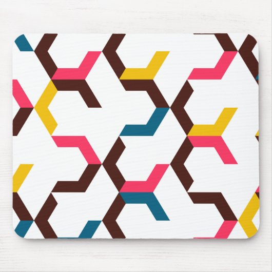 Farbenfrohe, moderne, coole Zickzack Formen Mousepad (Vorne)