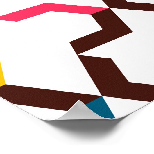 Farbenfrohe, moderne, coole Zickzack Formen Poster (Ecke)