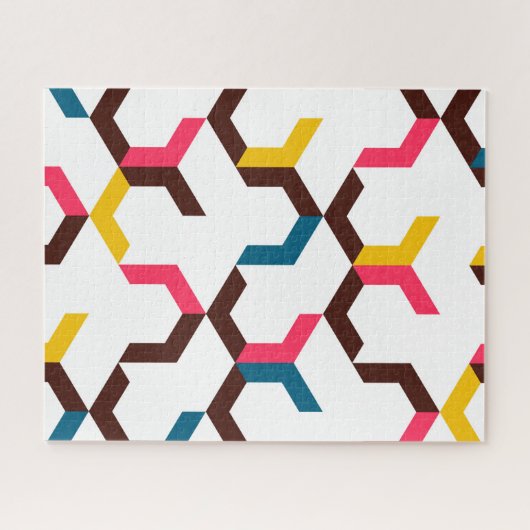Farbenfrohe, moderne, coole Zickzack Formen Puzzle (Horizontal)