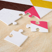 Farbenfrohe, moderne, coole Zickzack Formen Puzzle (Seite)